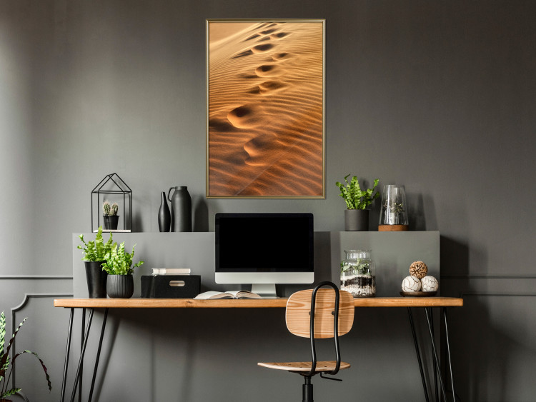 Wall Poster Footprints in the Sand - a desert dune landscape in shades of orange 116509 additionalImage 5