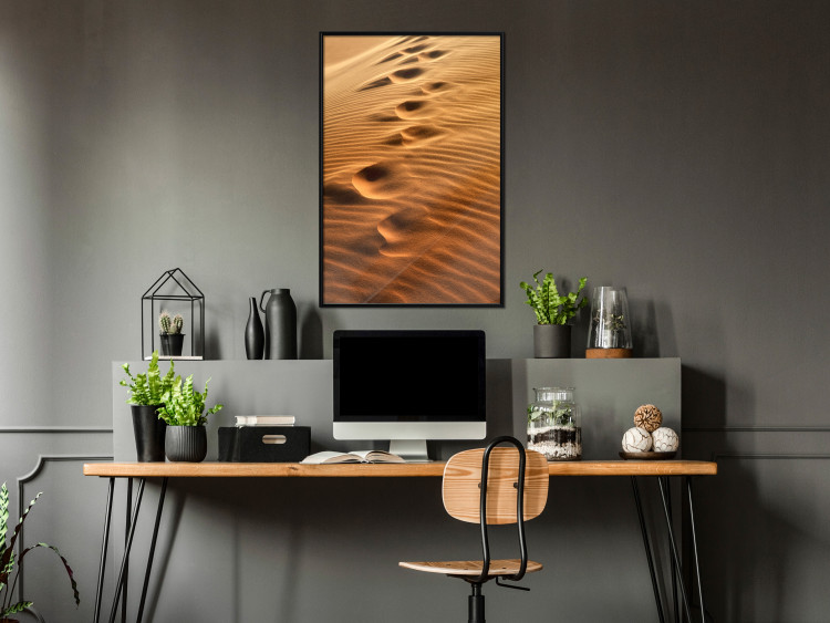 Wall Poster Footprints in the Sand - a desert dune landscape in shades of orange 116509 additionalImage 3
