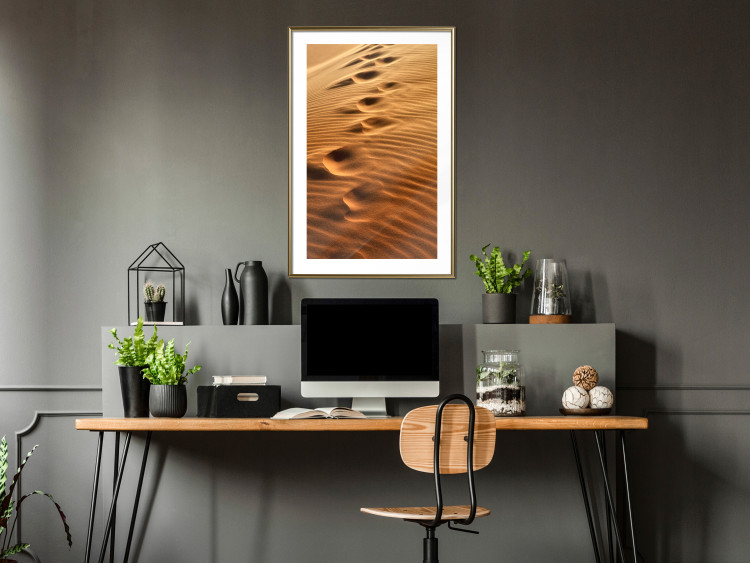 Wall Poster Footprints in the Sand - a desert dune landscape in shades of orange 116509 additionalImage 13