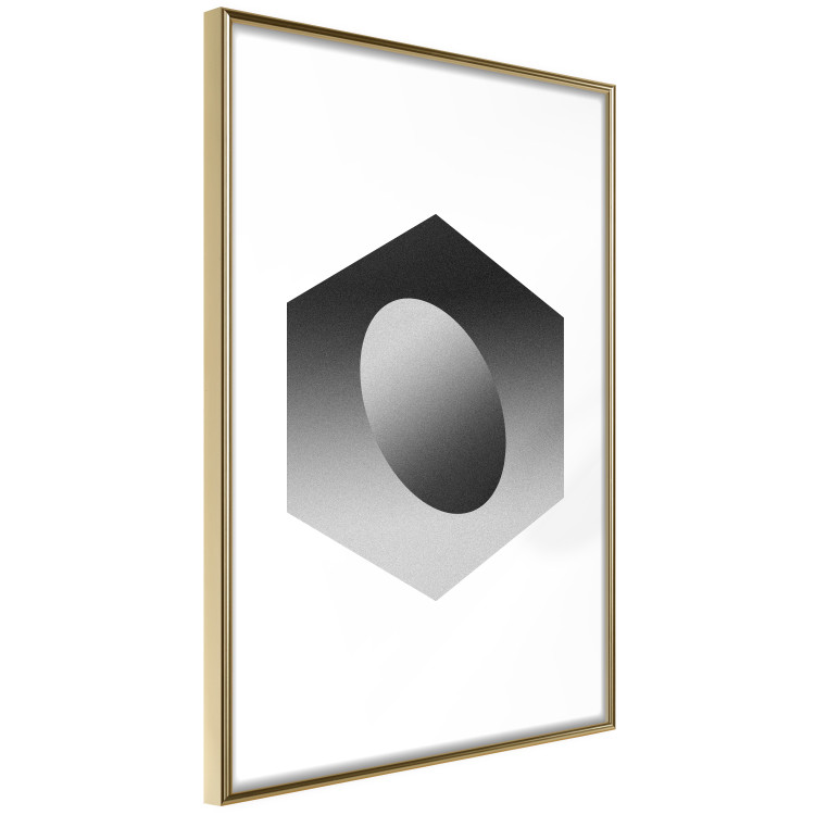 Poster Egg in Hexagon - black and white composition in geometric shapes 116609 additionalImage 14