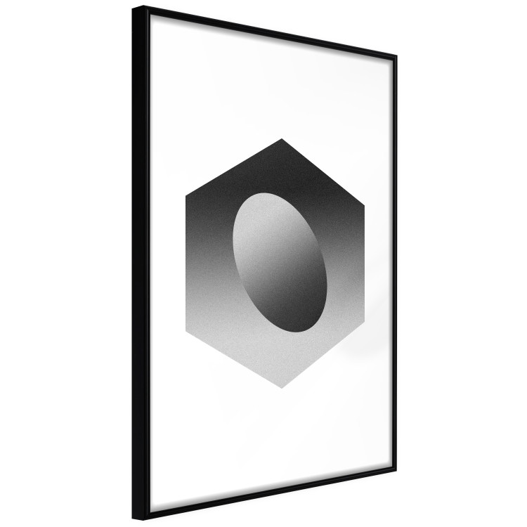 Poster Egg in Hexagon - black and white composition in geometric shapes 116609 additionalImage 12