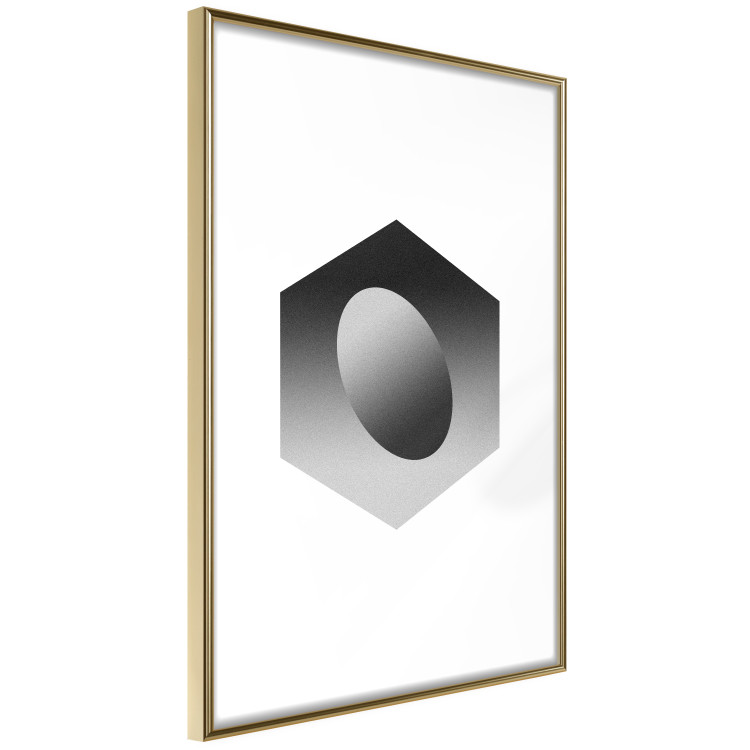 Poster Egg in Hexagon - black and white composition in geometric shapes 116609 additionalImage 8