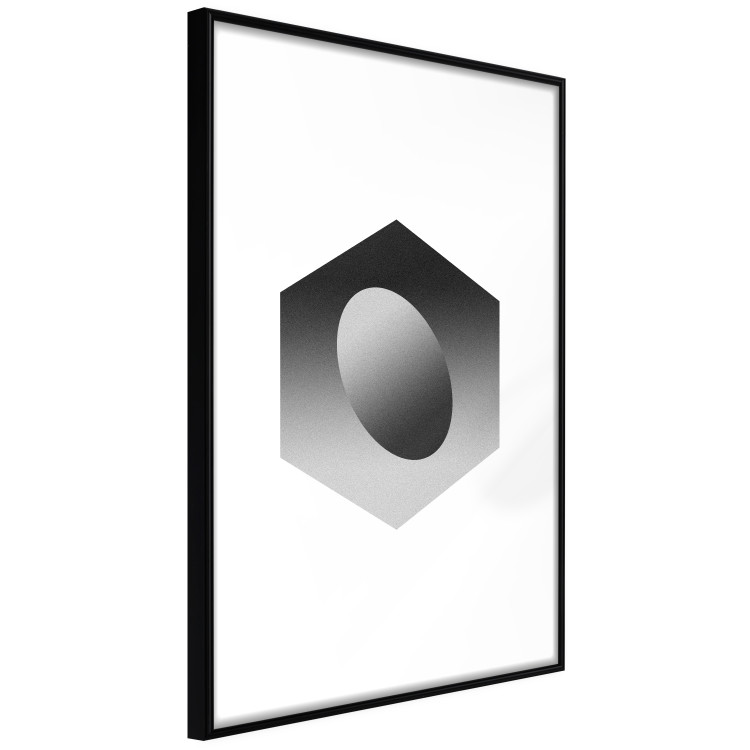 Poster Egg in Hexagon - black and white composition in geometric shapes 116609 additionalImage 11