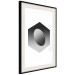 Poster Egg in Hexagon - black and white composition in geometric shapes 116609 additionalThumb 3