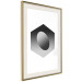 Poster Egg in Hexagon - black and white composition in geometric shapes 116609 additionalThumb 2