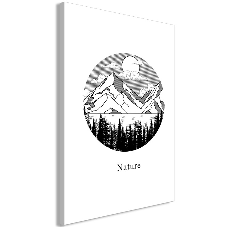 Canvas Mountain land - Minimalist black and white Mountain landscape with an inscription in English 117509 additionalImage 2