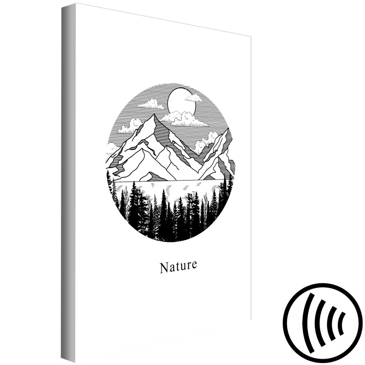 Canvas Mountain land - Minimalist black and white Mountain landscape with an inscription in English 117509 additionalImage 6
