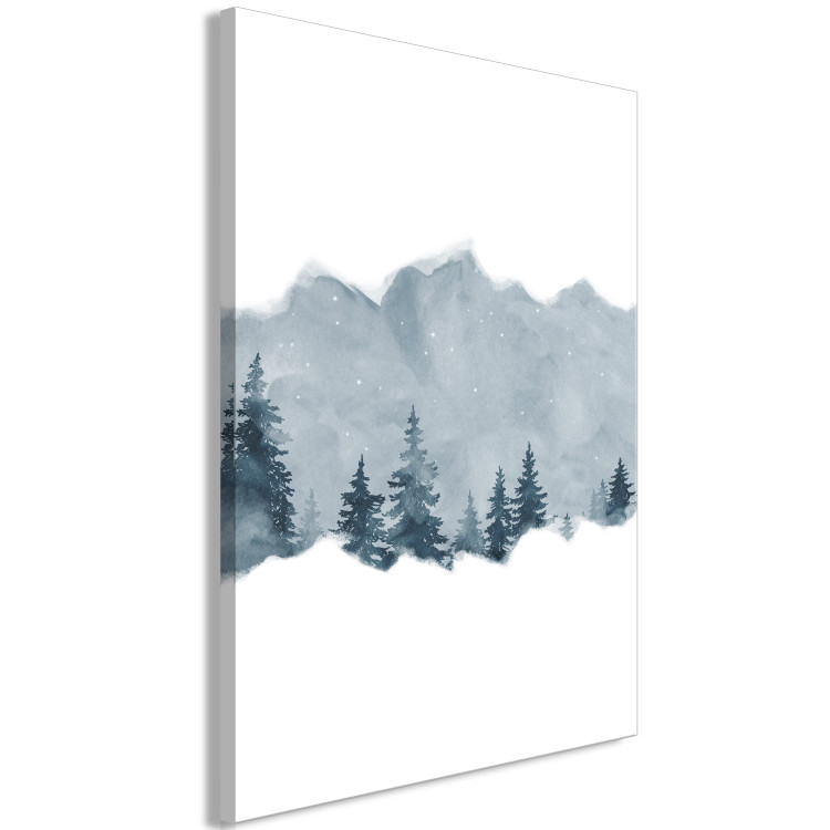 Canvas Picturesque Siberia - a winter landscape of a forest and a starry sky 117709 additionalImage 2