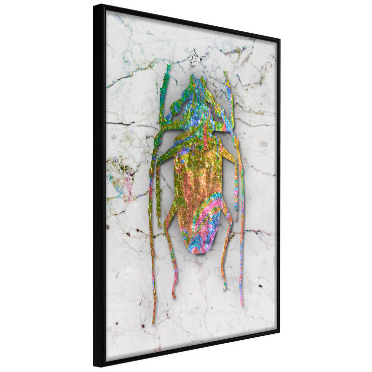 Poster Insect World - unique colorful composition on a marble-textured background 118509 additionalImage 4