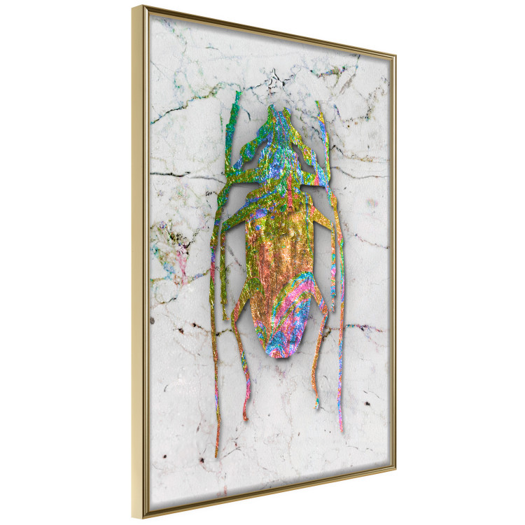 Poster Insect World - unique colorful composition on a marble-textured background 118509 additionalImage 2