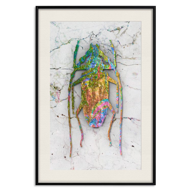 Poster Insect World - unique colorful composition on a marble-textured background 118509 additionalImage 18