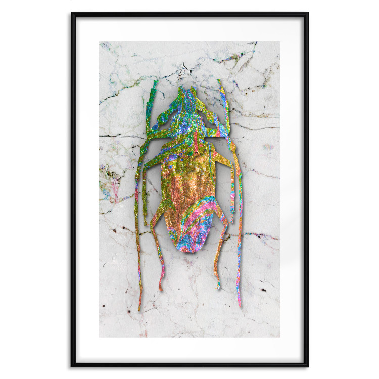 Poster Insect World - unique colorful composition on a marble-textured background 118509 additionalImage 15