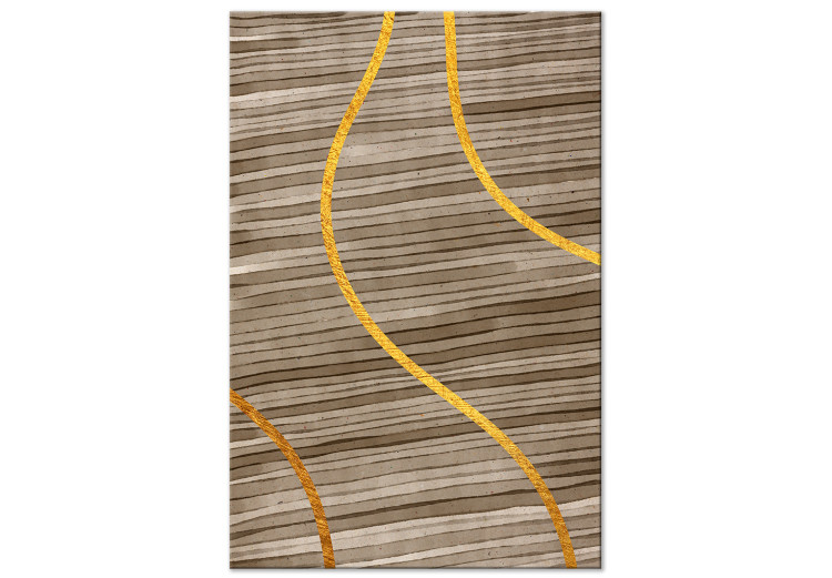 Canvas Golden streams - abstract background with lines with golden ribbons 119109