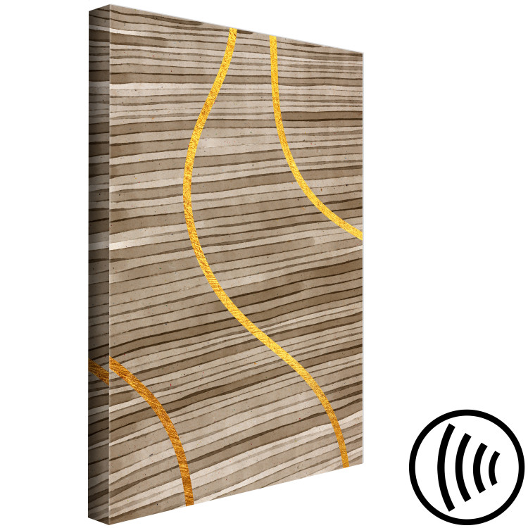 Canvas Golden streams - abstract background with lines with golden ribbons 119109 additionalImage 6