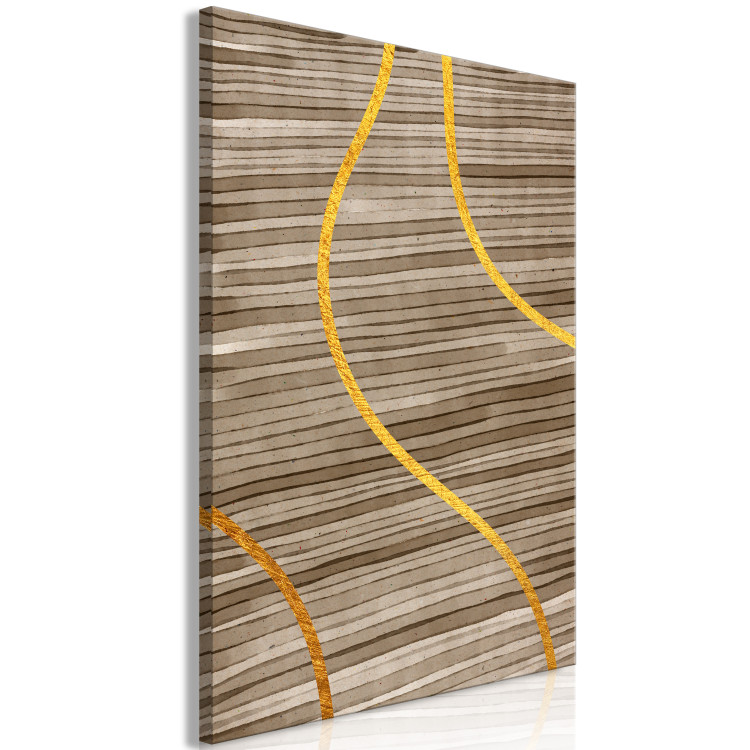 Canvas Golden streams - abstract background with lines with golden ribbons 119109 additionalImage 2