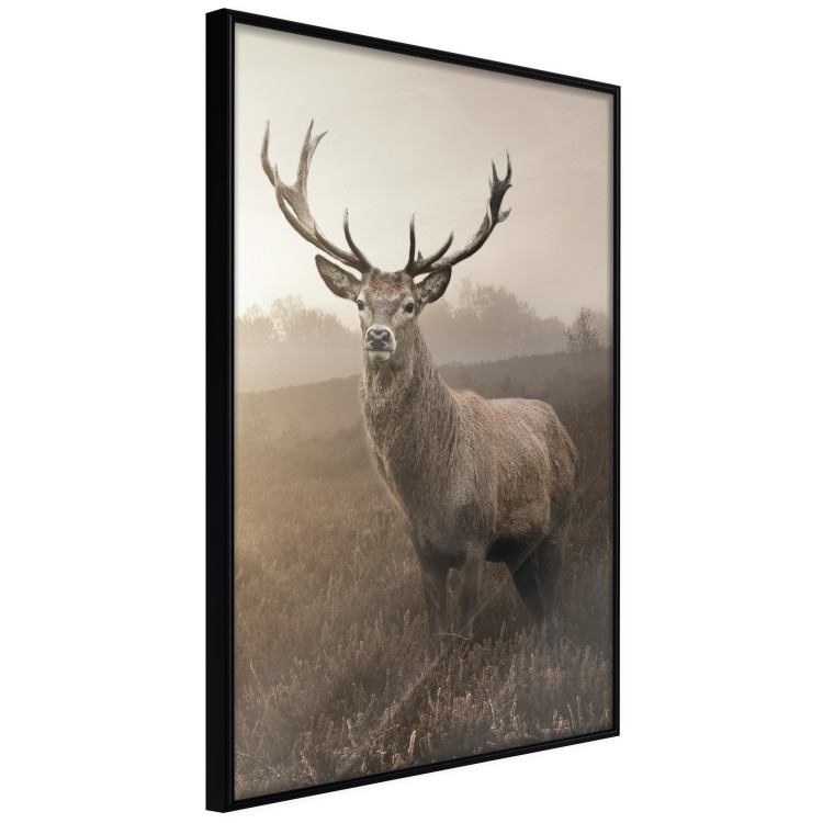 Poster Sepia Deer - autumn landscape with an animal amid field grass 119209 additionalImage 12