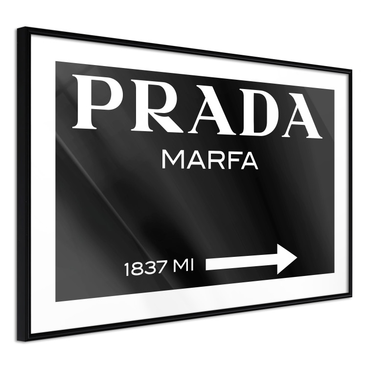 Wall Poster Prada in Black - white English fashion brand name on a black background 122309 additionalImage 11