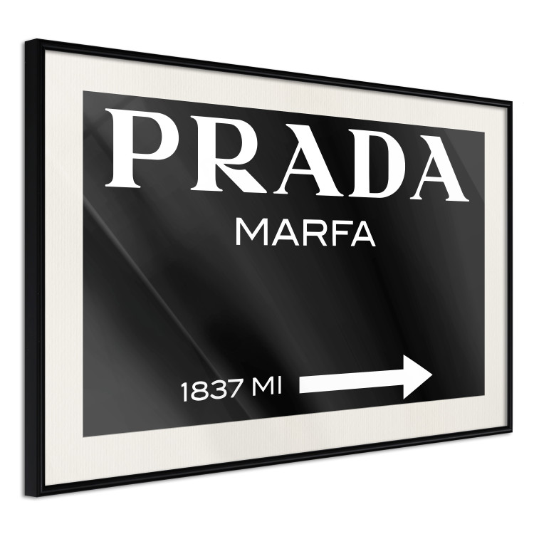 Wall Poster Prada in Black - white English fashion brand name on a black background 122309 additionalImage 3