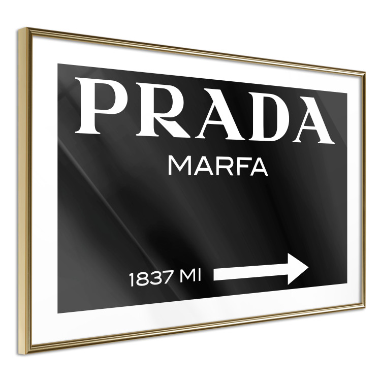 Wall Poster Prada in Black - white English fashion brand name on a black background 122309 additionalImage 8