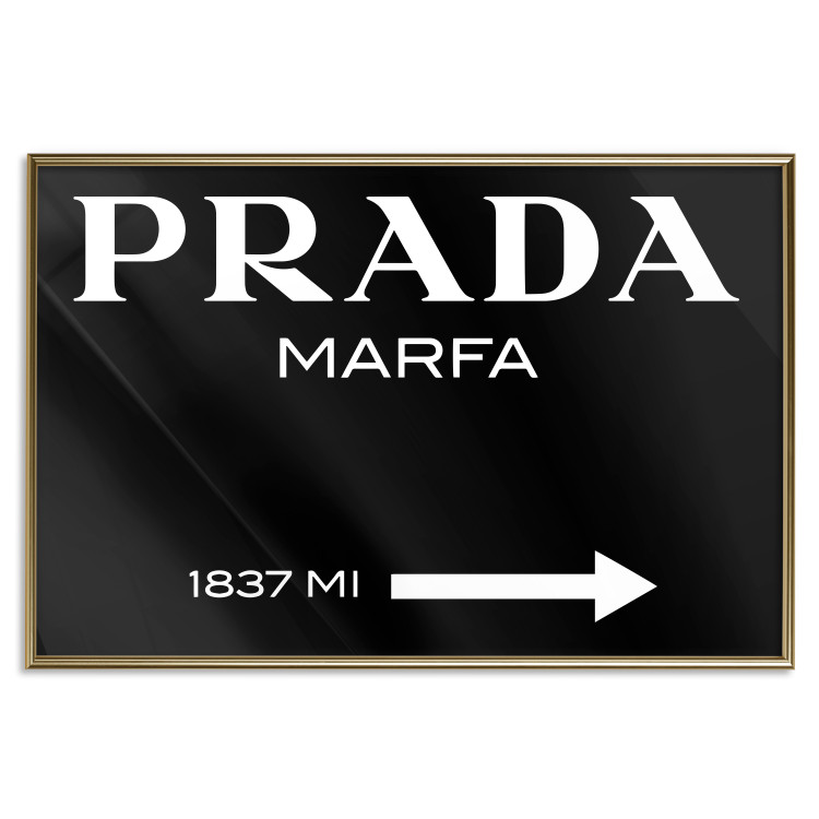 Wall Poster Prada in Black - white English fashion brand name on a black background 122309 additionalImage 20