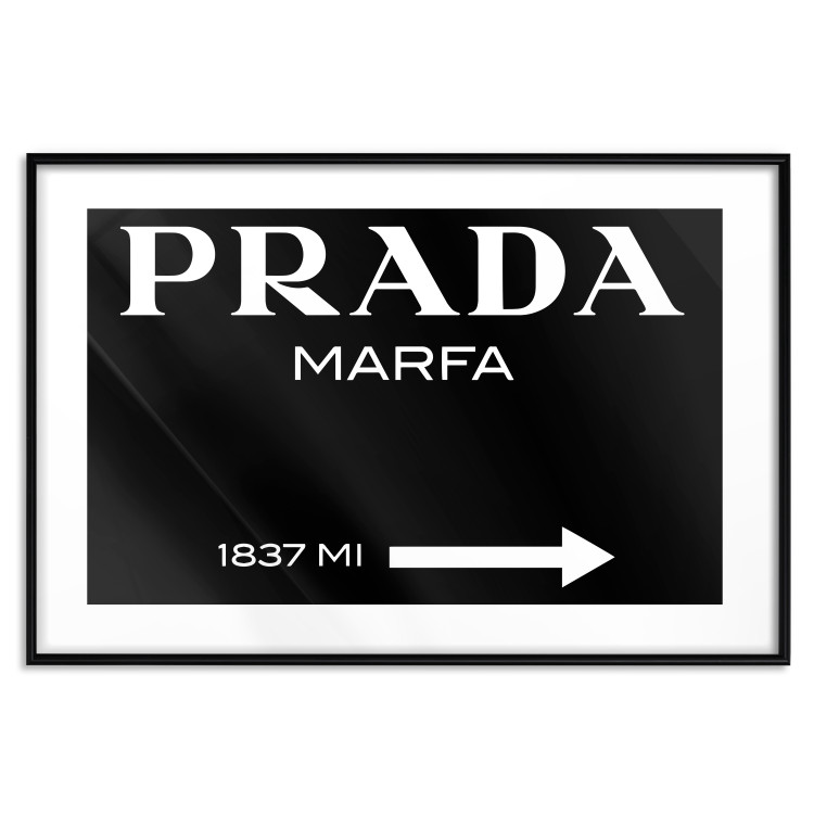 Wall Poster Prada in Black - white English fashion brand name on a black background 122309 additionalImage 15