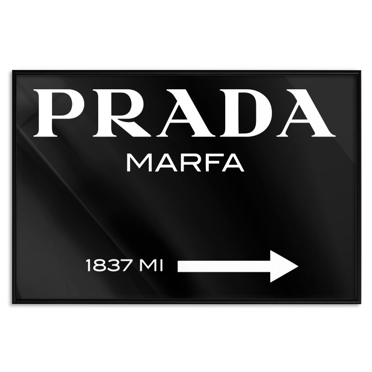 Wall Poster Prada in Black - white English fashion brand name on a black background 122309 additionalImage 18