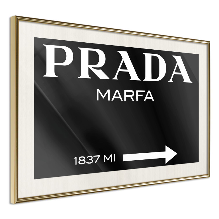 Wall Poster Prada in Black - white English fashion brand name on a black background 122309 additionalImage 2