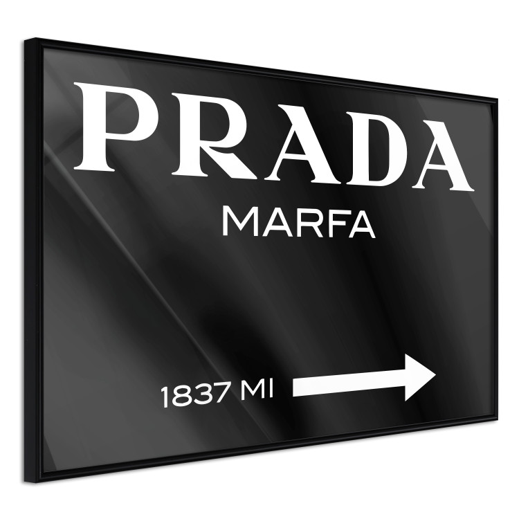 Wall Poster Prada in Black - white English fashion brand name on a black background 122309 additionalImage 10