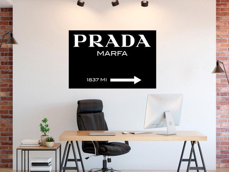 Wall Poster Prada in Black - white English fashion brand name on a black background 122309 additionalImage 17
