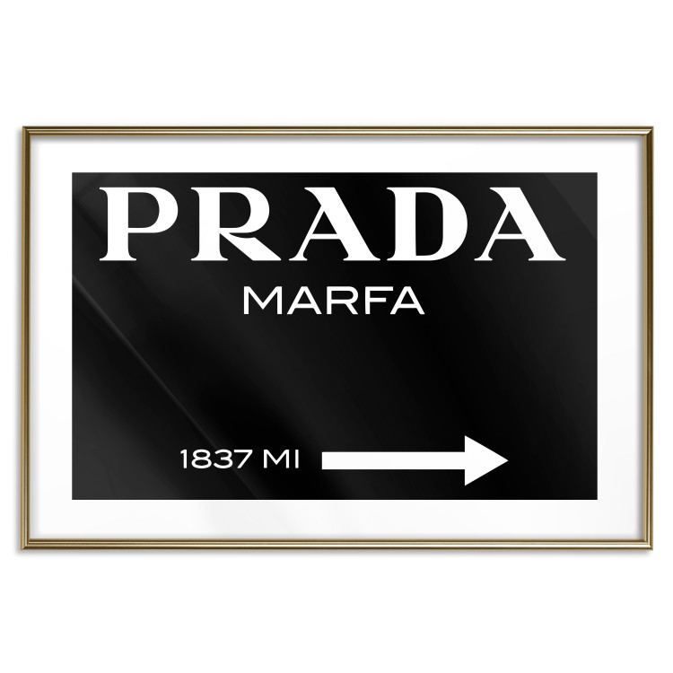 Wall Poster Prada in Black - white English fashion brand name on a black background 122309 additionalImage 14