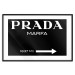Wall Poster Prada in Black - white English fashion brand name on a black background 122309 additionalThumb 15
