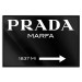 Wall Poster Prada in Black - white English fashion brand name on a black background 122309 additionalThumb 24
