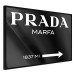 Wall Poster Prada in Black - white English fashion brand name on a black background 122309 additionalThumb 12