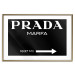 Wall Poster Prada in Black - white English fashion brand name on a black background 122309 additionalThumb 14