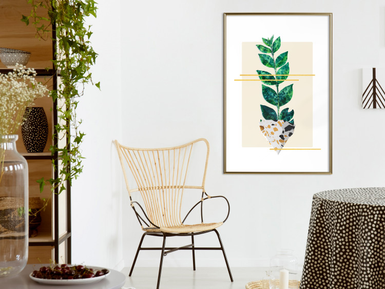 Poster Geometric Nature - abstract plant with leaves on a white background 122609 additionalImage 13