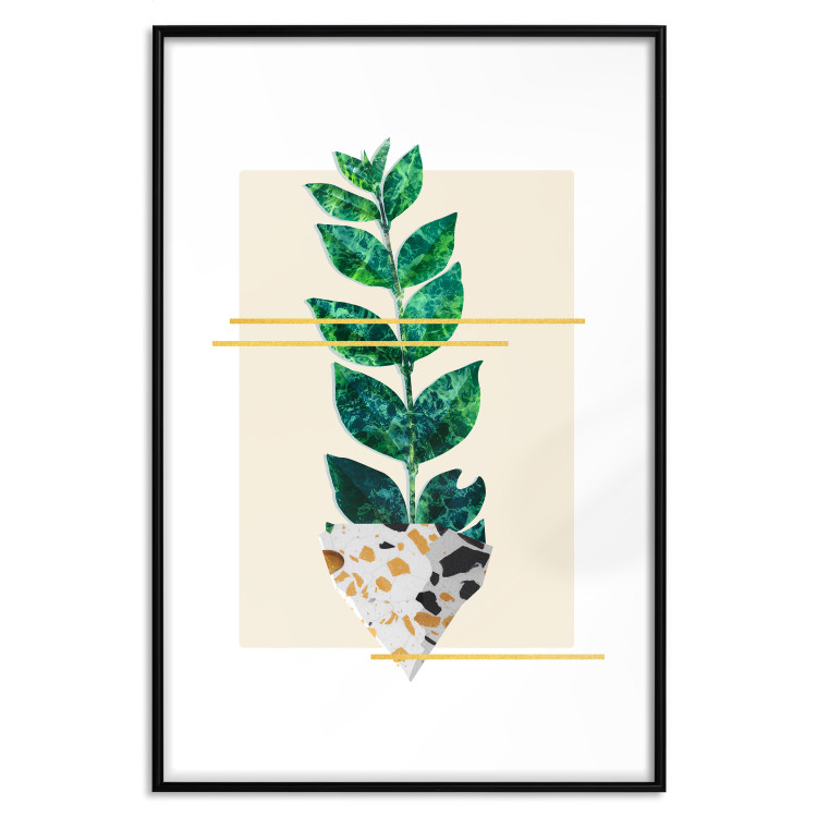 Poster Geometric Nature - abstract plant with leaves on a white background 122609 additionalImage 20
