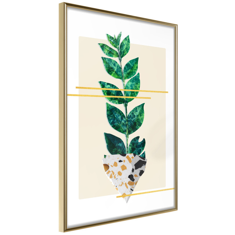 Poster Geometric Nature - abstract plant with leaves on a white background 122609 additionalImage 12