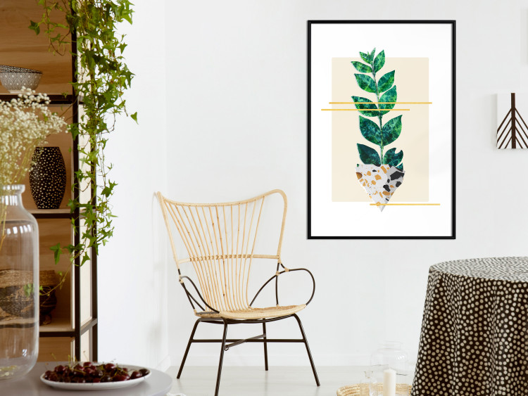 Poster Geometric Nature - abstract plant with leaves on a white background 122609 additionalImage 4