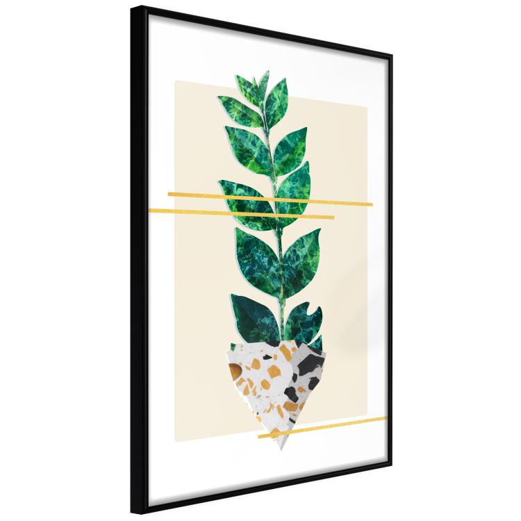 Poster Geometric Nature - abstract plant with leaves on a white background 122609 additionalImage 10