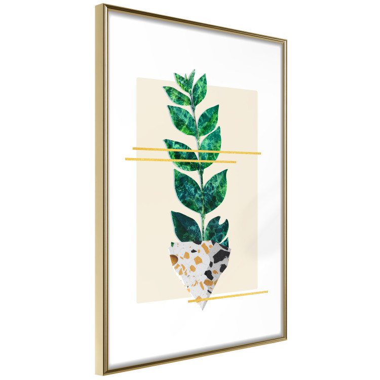 Poster Geometric Nature - abstract plant with leaves on a white background 122609 additionalImage 6