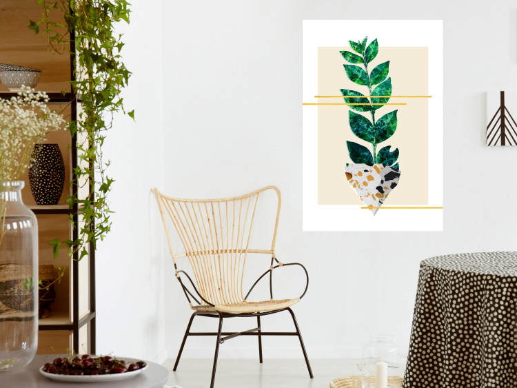 Poster Geometric Nature - abstract plant with leaves on a white background 122609 additionalImage 16