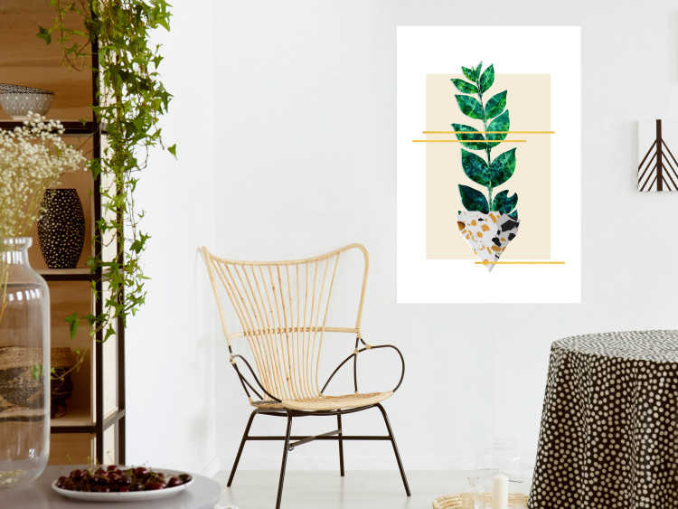 Poster Geometric Nature - abstract plant with leaves on a white background 122609 additionalImage 2