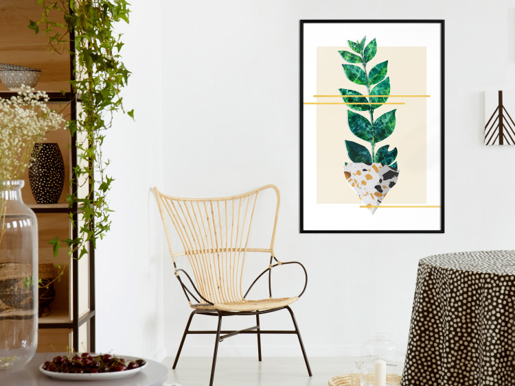 Poster Geometric Nature - abstract plant with leaves on a white background 122609 additionalImage 3