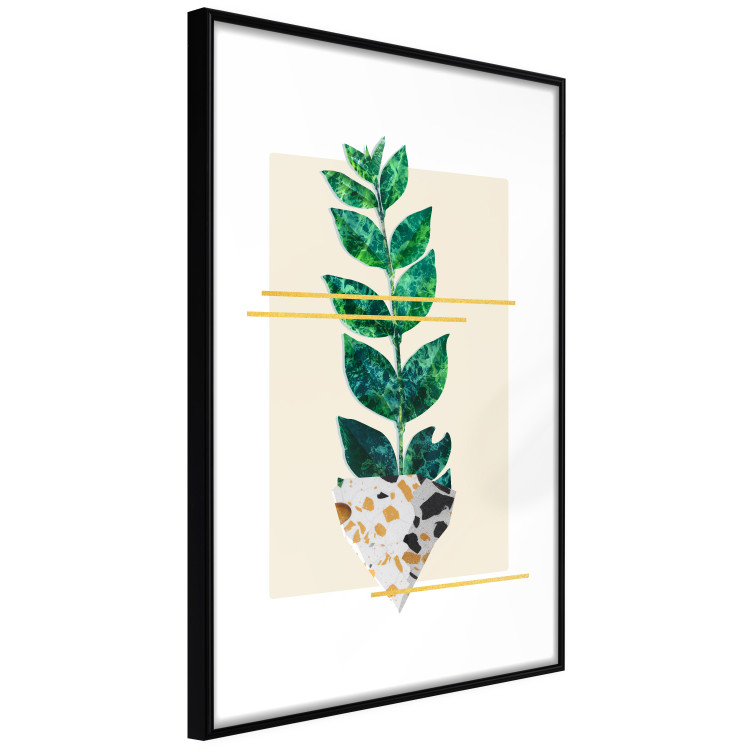 Poster Geometric Nature - abstract plant with leaves on a white background 122609 additionalImage 11