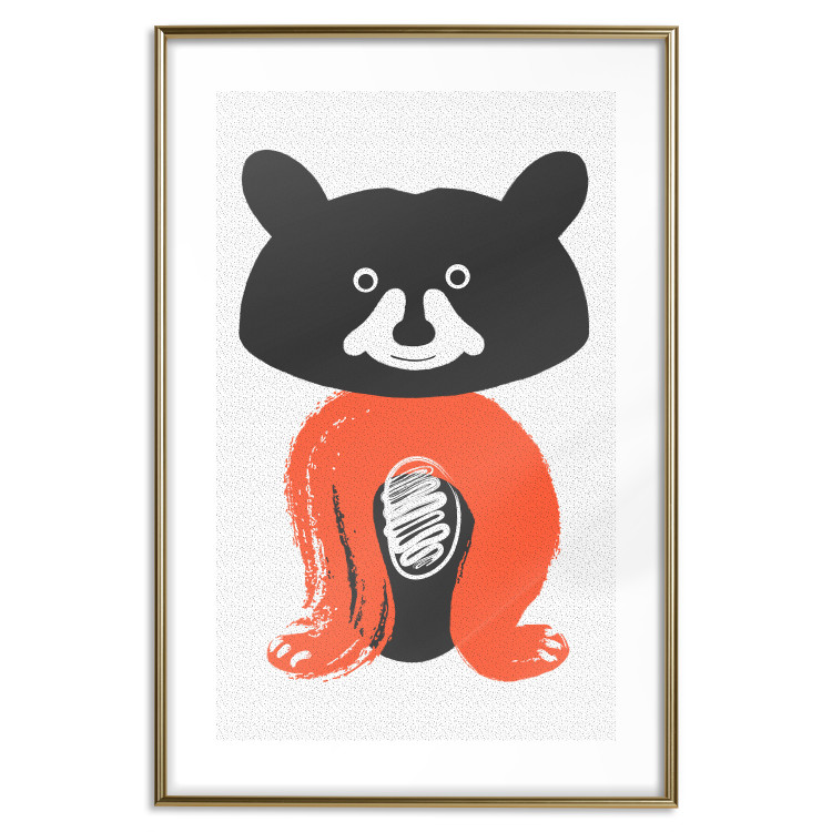 Poster Friendly Mr. Raccoon - funny gray animal with orange legs 122909 additionalImage 14