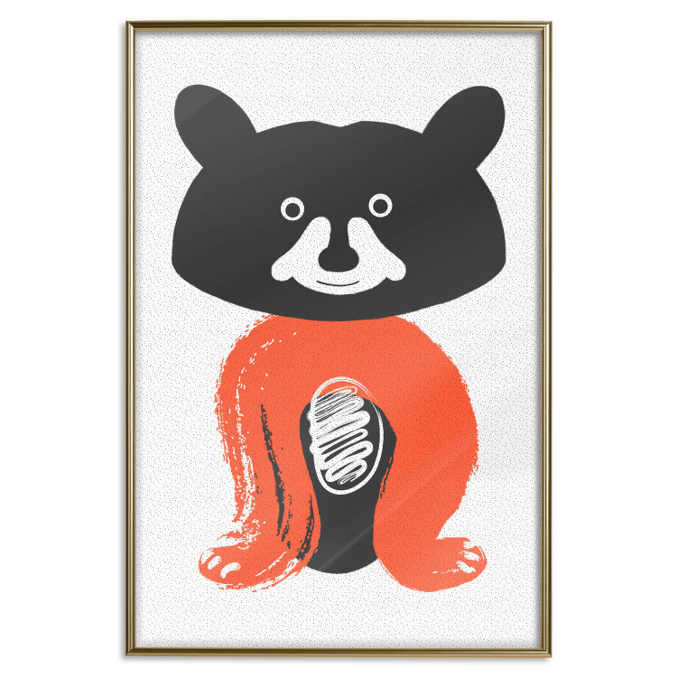 Poster Friendly Mr. Raccoon - funny gray animal with orange legs 122909 additionalImage 16