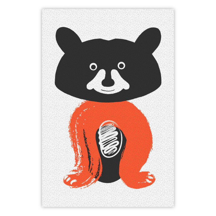 Poster Friendly Mr. Raccoon - funny gray animal with orange legs 122909