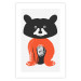 Poster Friendly Mr. Raccoon - funny gray animal with orange legs 122909 additionalThumb 19