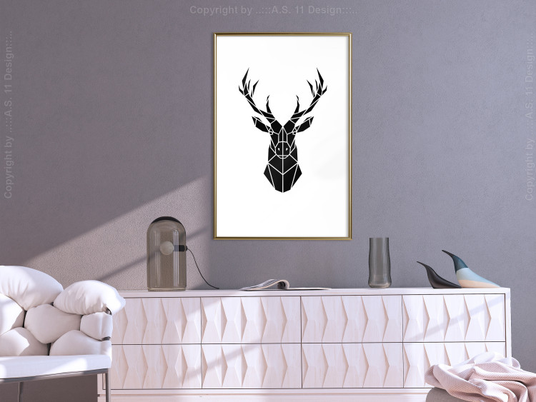 Wall Poster Harmonious Deer - deer figure created from geometric shapes 125109 additionalImage 13