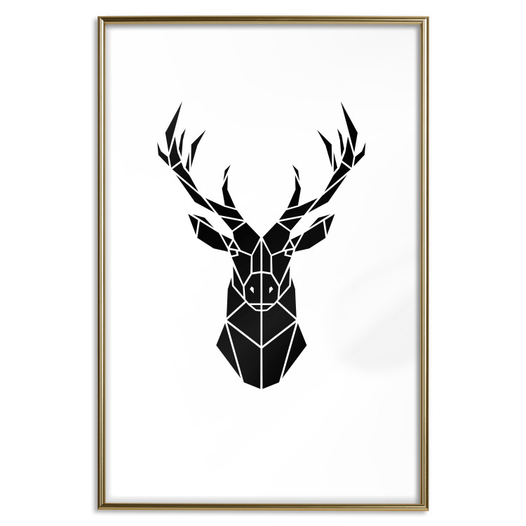 Wall Poster Harmonious Deer - deer figure created from geometric shapes 125109 additionalImage 14